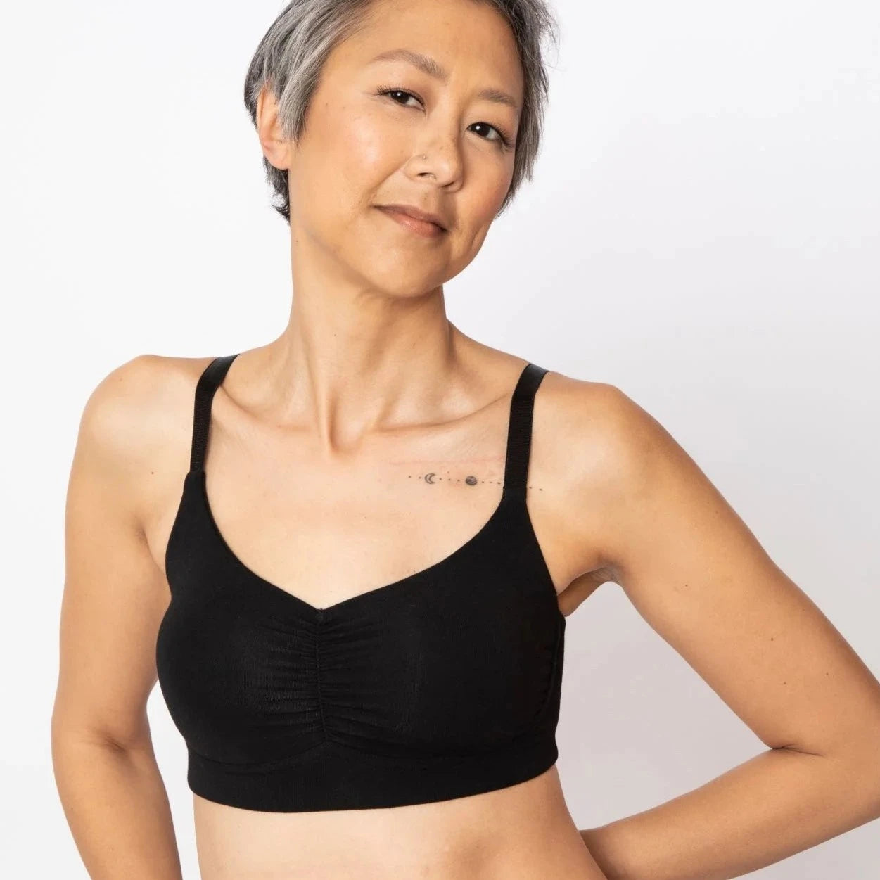Monica Full Coverage Bra | AnaOno at Bra Sisters | Medium support full coverage bra in Black colour, suitable after a mastectomy.