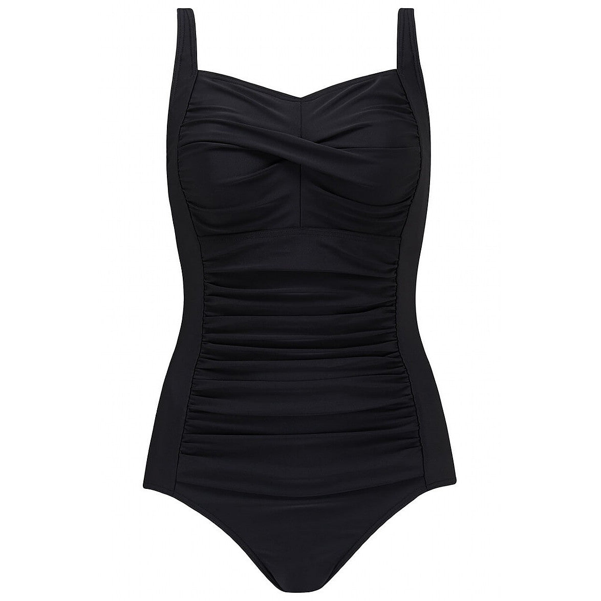 Wittering Ruched Swimsuit in black | Swimwear from Nicola Jane | Pocketed mastectomy swimwear for women touched by breast cancer