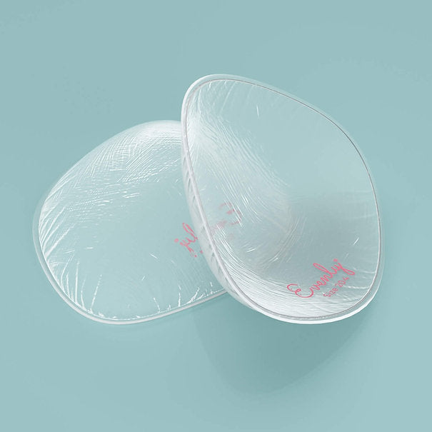 Evenly Bra Balancers™ are specifically designed bra fillers ...also known as breast forms, bra inserts, bra pads and prostheses. Light, and easy to wear in your regular bra on your smaller side, they create a smooth, natural, even appearance for uneven boobs. Available in 7 sizes to suit your shape.