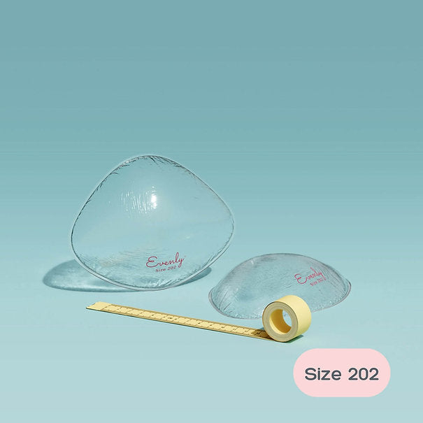Evenly Bra Balancers™ are specifically designed bra fillers ...also known as breast forms, bra inserts, bra pads and prostheses. Light, and easy to wear in your regular bra on your smaller side, they create a smooth, natural, even appearance for uneven boobs. Available in 7 sizes to suit your shape.