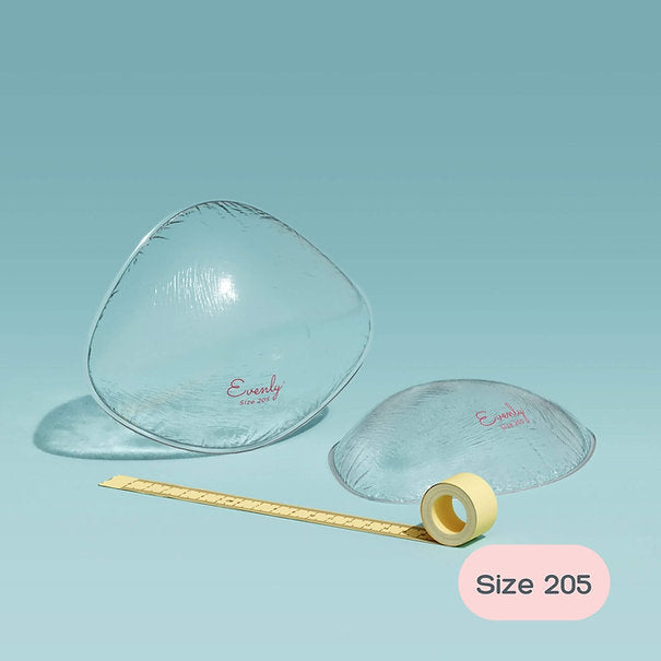 Evenly Bra Balancers™ are specifically designed bra fillers ...also known as breast forms, bra inserts, bra pads and prostheses. Light, and easy to wear in your regular bra on your smaller side, they create a smooth, natural, even appearance for uneven boobs. Available in 7 sizes to suit your shape.