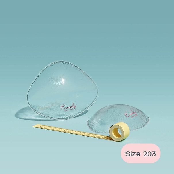 Evenly Bra Balancers™ are specifically designed bra fillers ...also known as breast forms, bra inserts, bra pads and prostheses. Light, and easy to wear in your regular bra on your smaller side, they create a smooth, natural, even appearance for uneven boobs. Available in 7 sizes to suit your shape.