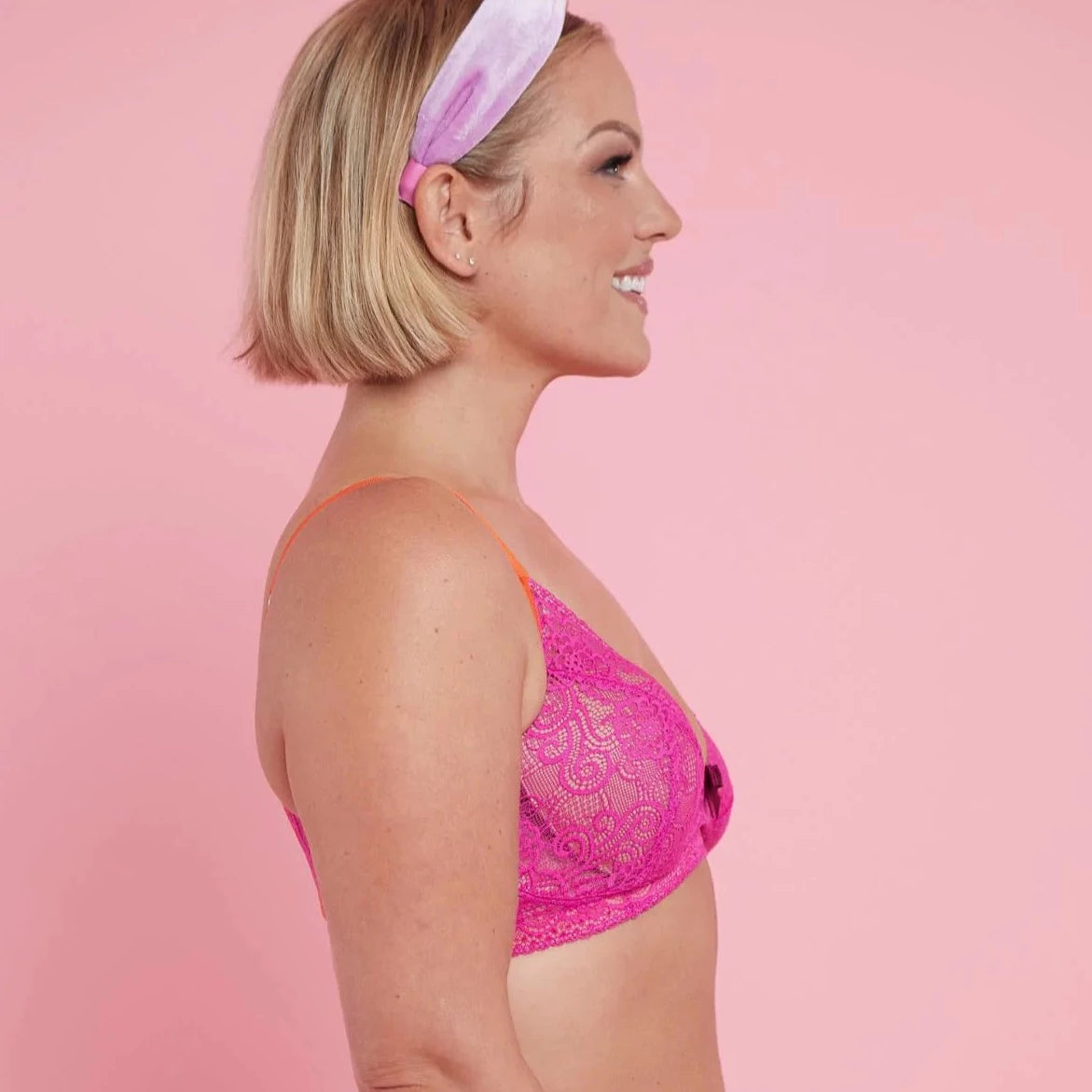 Gloria Lacey Bralette in Pink | Mastectomy Lingerie by AnaOno