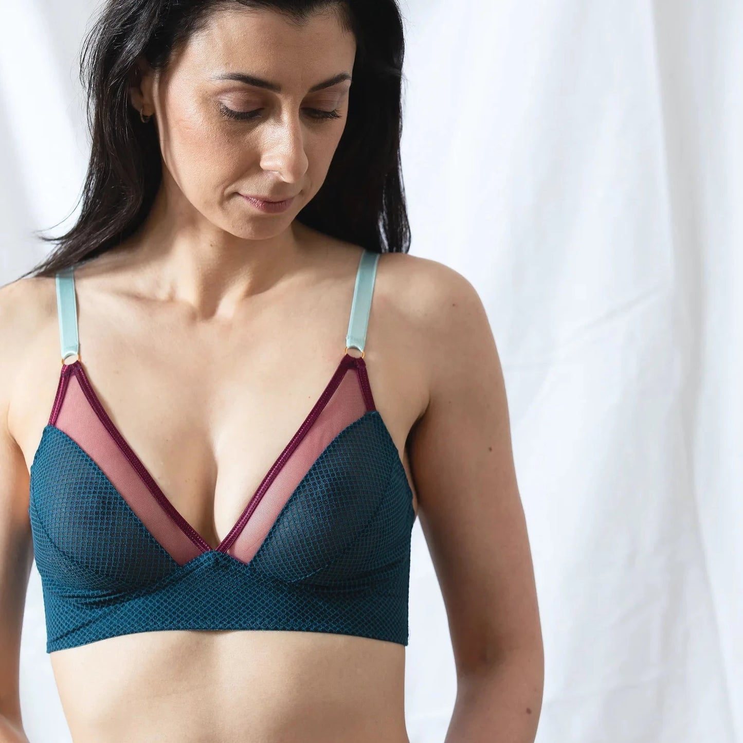 I am enough Bra in Petrol and Mint | LoveRose Lingerie
