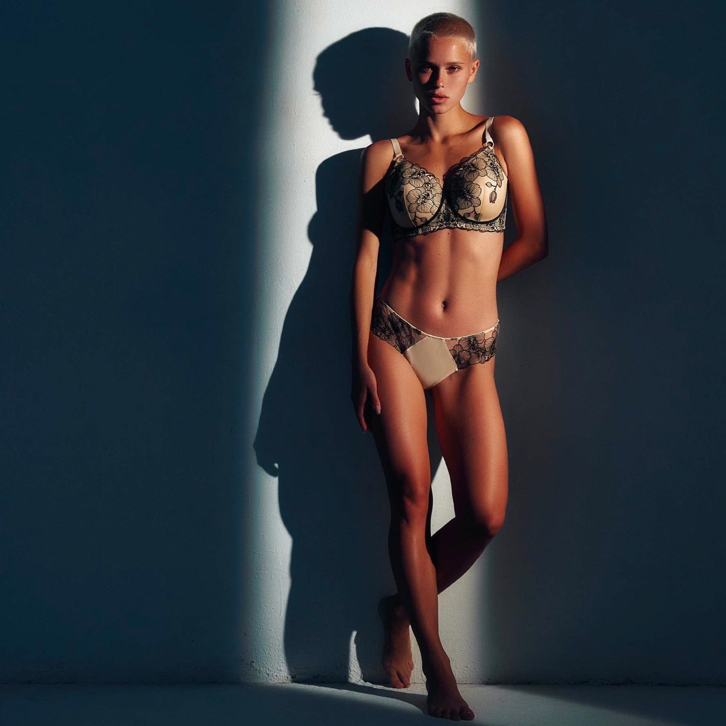 Bloom Briefs in Black & Skin | Knickers - Little Luxuries | Megami Lingerie