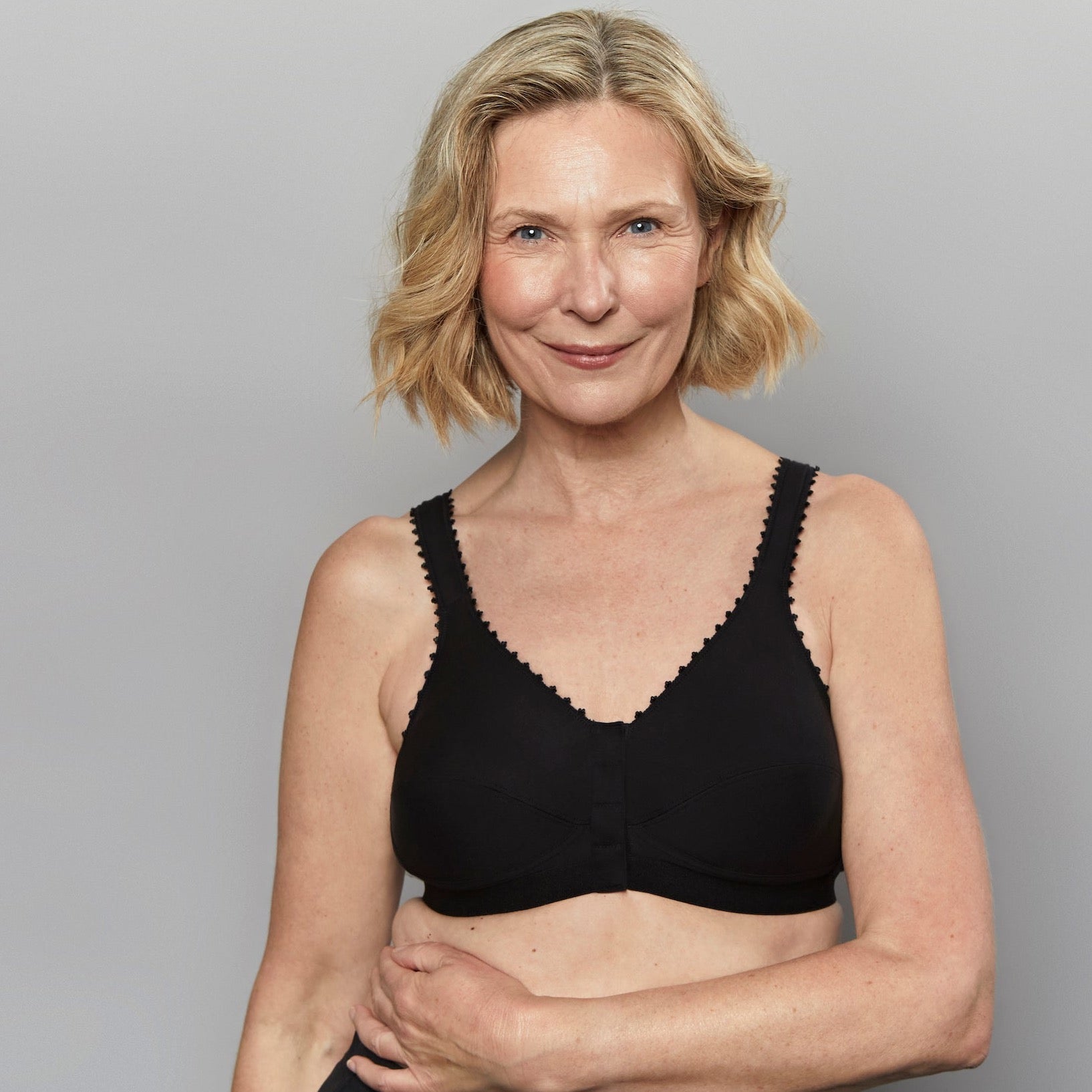 Front Fastening Comfi-Bra in Black | Mastectomy Bras by Royce Lingerie