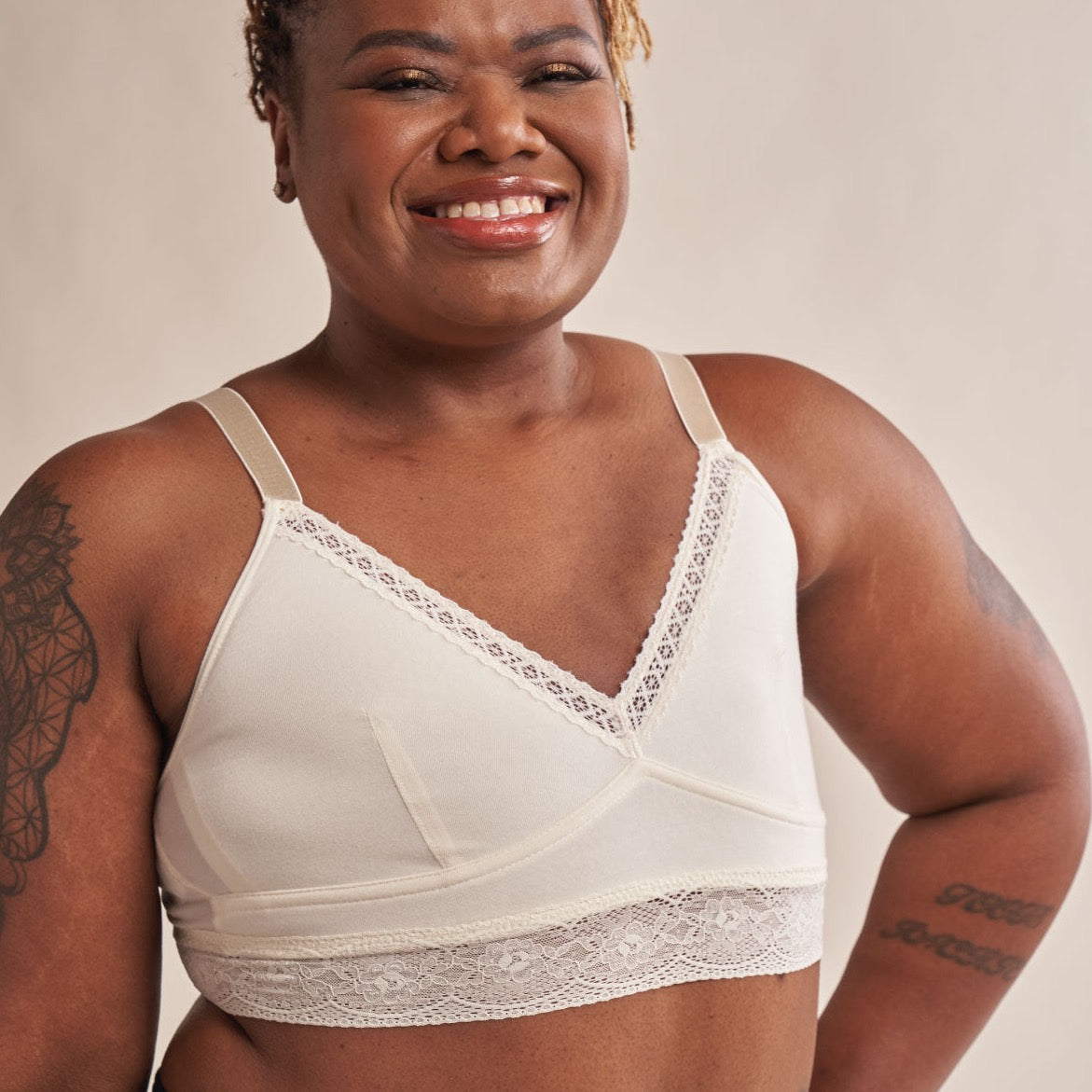 Delilah Soft Cup Bra in White | Mastectomy Bras by AnaOno