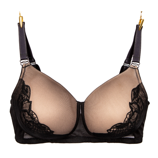 Euphoria Bra in Black & Skin | Mastectomy Lingerie from Megami