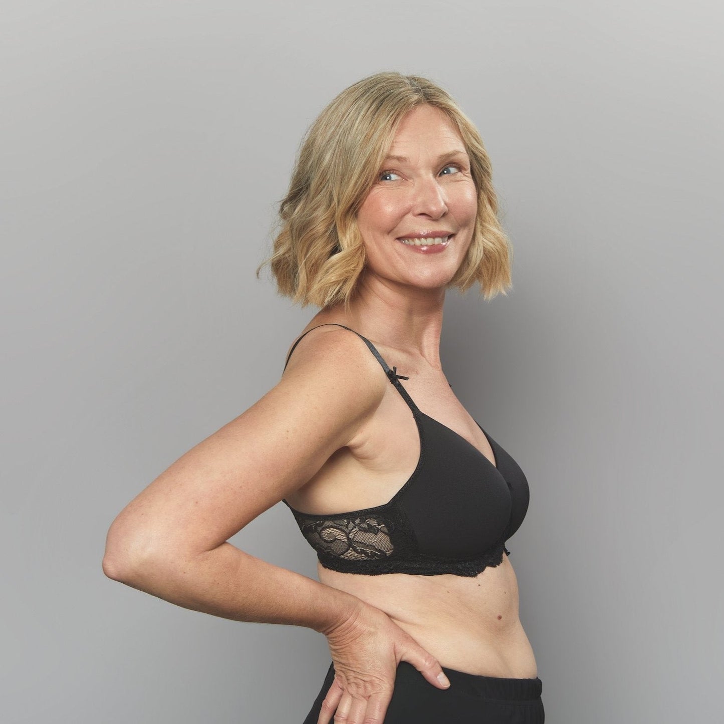 Georgia T-Shirt Bra in Black | Mastectomy Bras By Royce Lingerie