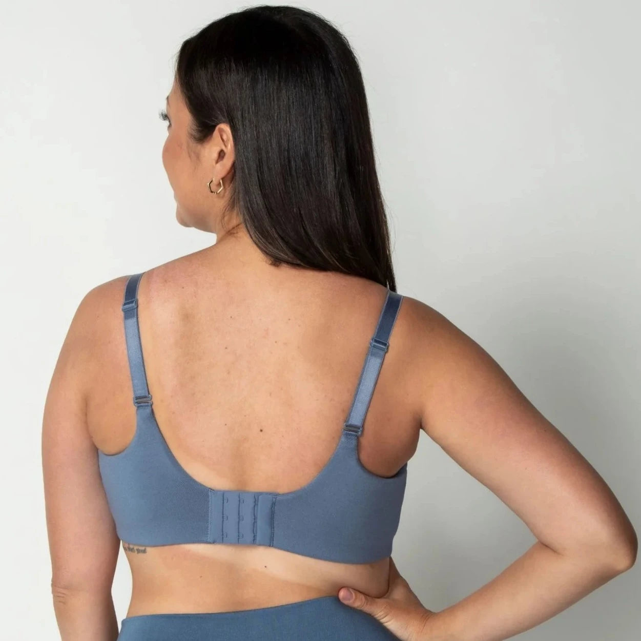 Monica Full Coverage Bra | AnaOno at Bra Sisters | Medium support full coverage bra in Slate colour, suitable after a mastectomy.