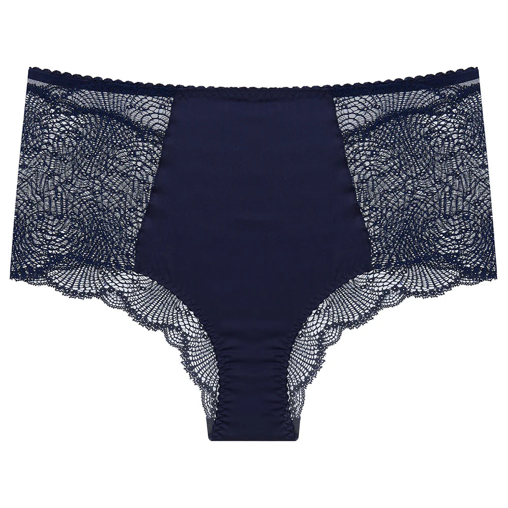 Fiesty Pant in Midnight | LoveRose Lingerie …luxurious, wire free lingerie engineered with clever hidden support and made in beautiful mood boosting colours with silks and recycled lace and mesh | The Bra Sisters