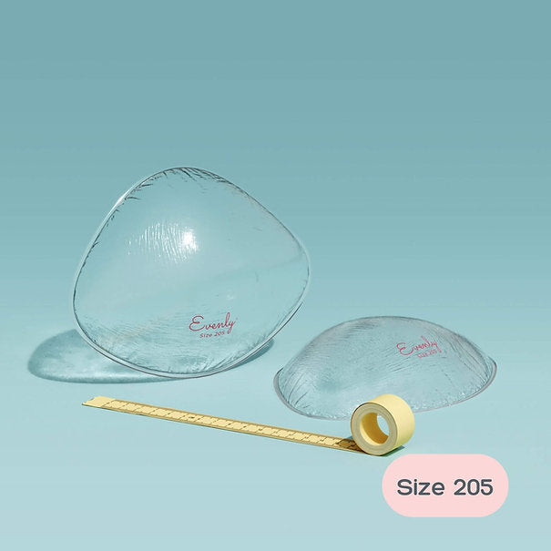 Evenly Bra Balancers™ are specifically designed bra fillers ...also known as breast forms, bra inserts, bra pads and prostheses. Light, and easy to wear in your regular bra on your smaller side, they create a smooth, natural, even appearance for uneven boobs. Available in 7 sizes to suit your shape. 