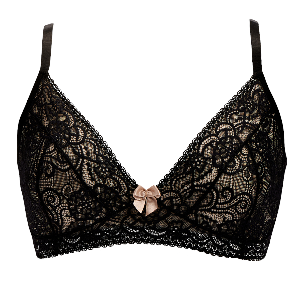 Gloria Pocketed Lace Bra in Black | Mastectomy Lingerie by AnaOno