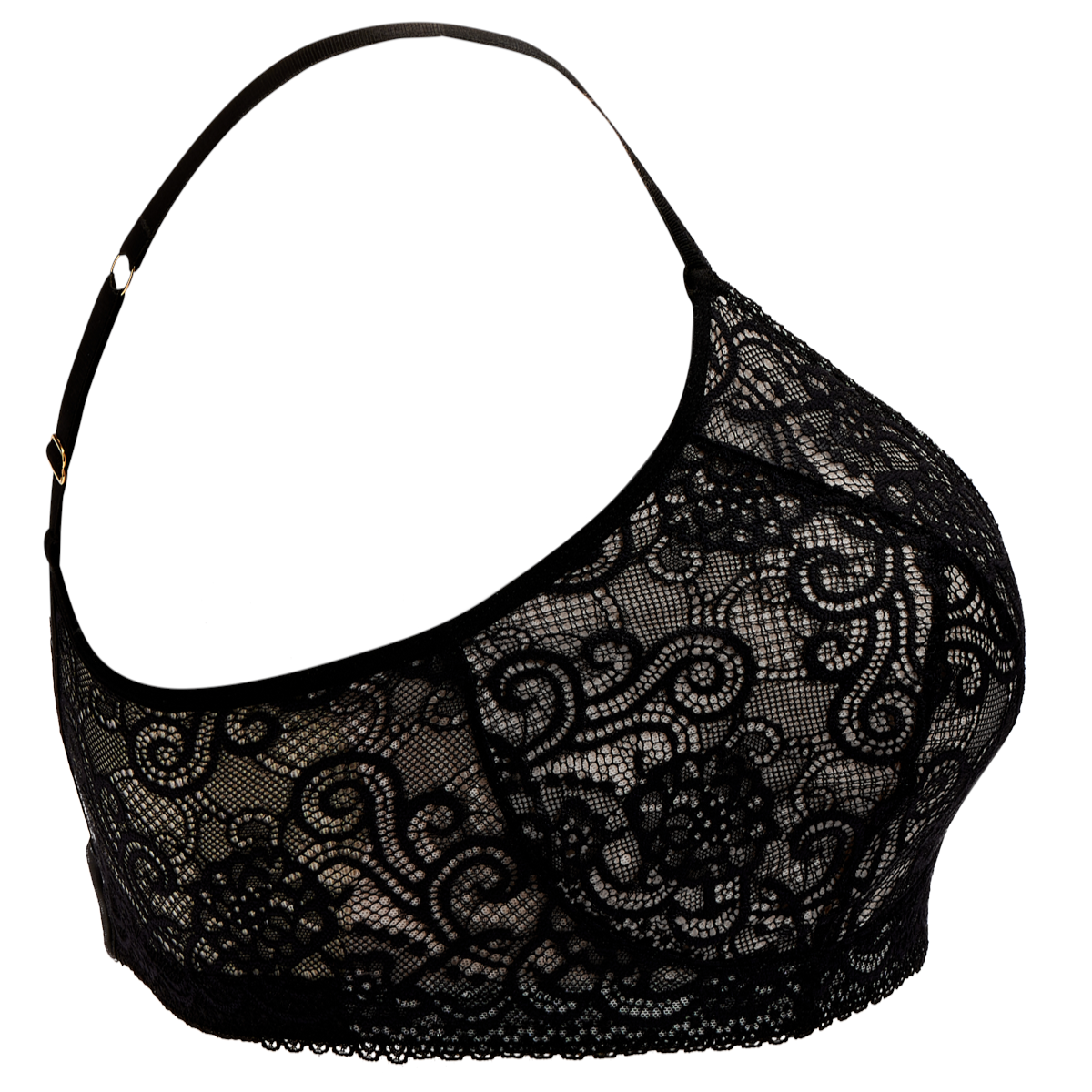 Gloria Pocketed Lace Bra in Black | Mastectomy Lingerie by AnaOno