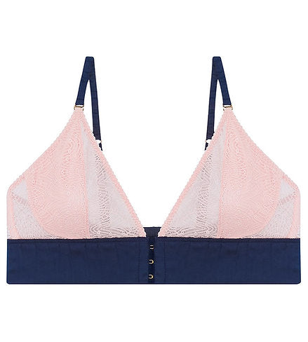 Lights Down Low Non-Pocketed Wire-Free Bra in Lotus Pink & Midnight Navy | LoveRose Lingerie