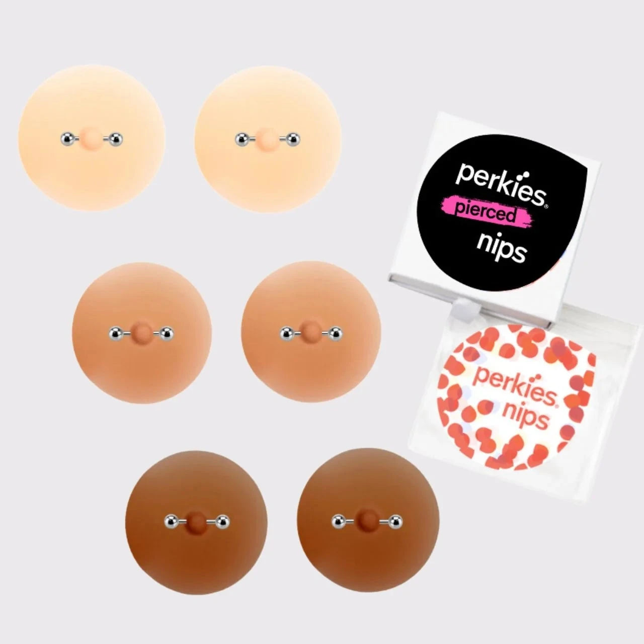 Perkie Pierced Nips x Ana Ono | Nipple Covers available in Almond, Cashew & Chestnut | Post surgery solutions from The Bra Sisters


