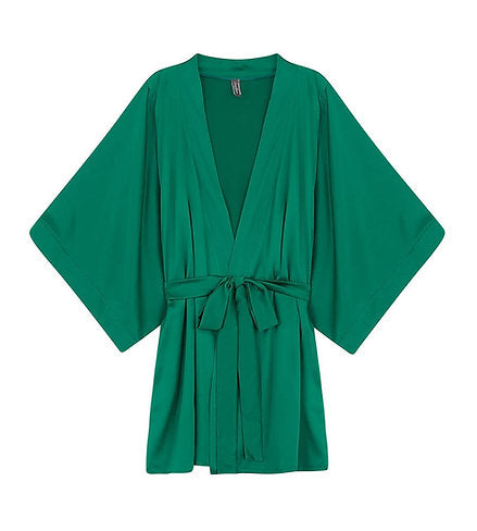 Satin Assassin Robe in Luxe Green | Little Luxuries by LoveRose Lingerie