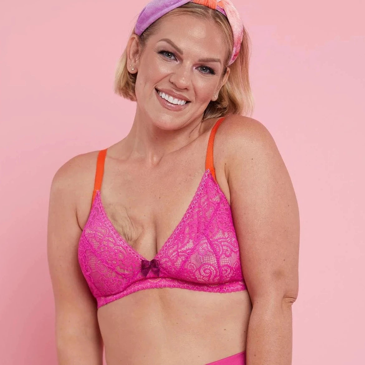 Gloria Lacey Bralette in Pink | Mastectomy Lingerie by AnaOno