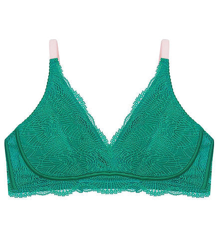 Hey Good Lookin’ Pocketed Wire-Free Bra in Luxe Green & Lotus Pink  | LoveRose Lingerie