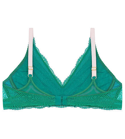  Hey Good Lookin’ Pocketed Wire-Free Bra in Luxe Green & Lotus Pink  | LoveRose Lingerie
