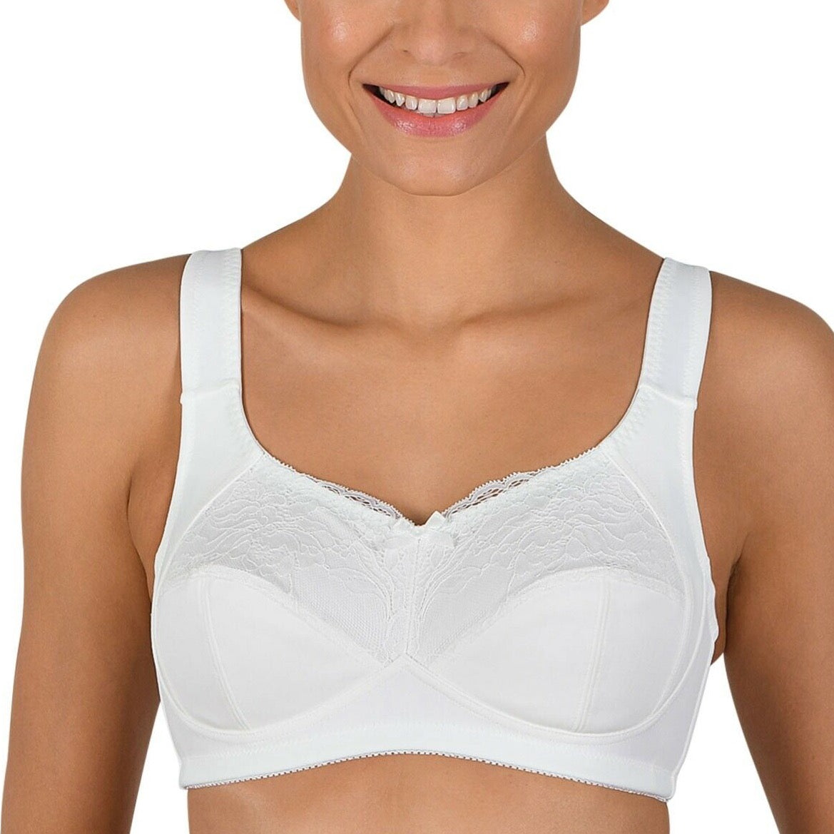 Three Section Mastectomy Bra in white by Naturana | Mastectomy Bras & Lingerie